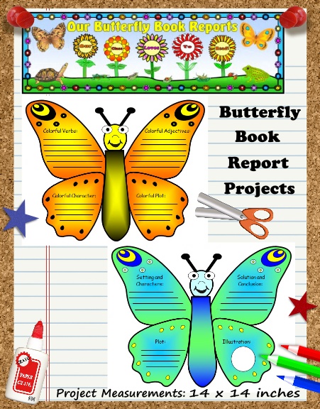 Creative Book Report Project Ideas - Butterfly Templates Creative Book Report Project Ideas - Butterfly Templates