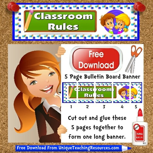 Download Free Classroom Rules Bulletin Board Display Banner