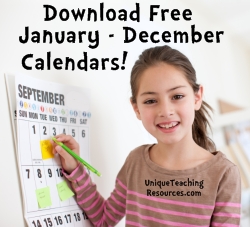 Download free printable classroom calendars for pocket charts.