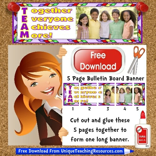 Download Free Teamwork Bulletin Board Display Banner