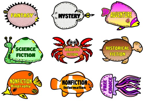 Genres of Literature Dive Into Reading Bulletin Board Display