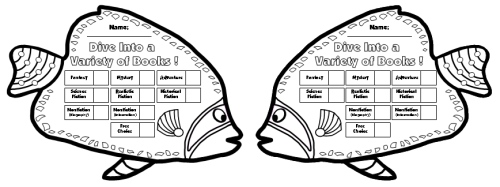 Black and White Fish Sticker Chart Templates