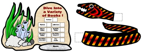 Dive Into Reading Sticker Charts Sea Snake Templates