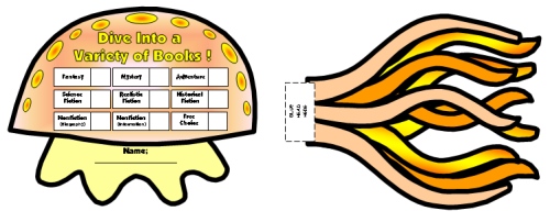 Color Jelly Fish Sticker Charts and Templates