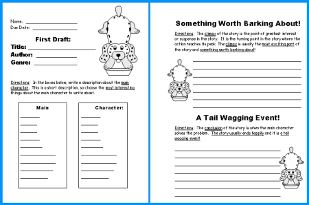 dog book report project first draft worksheets