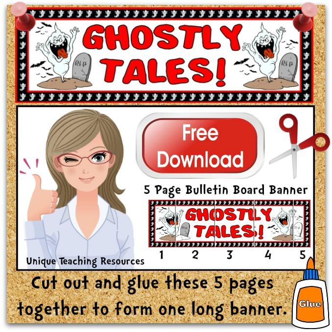 Download Free Halloween Ghostly Tales Bulletin Board Display Banner
