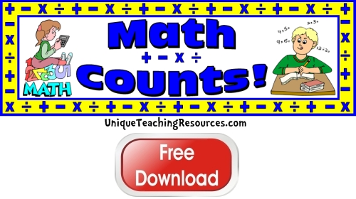 Click here to download this free math bulletin board display banner for your classroom.