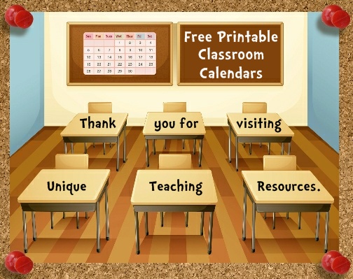 Free Printable Classroom Calendars For Teachers To Download
