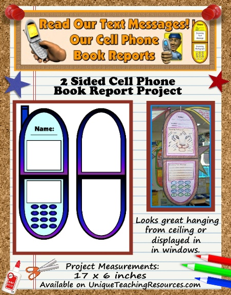 Fun Book Report Project Ideas - Cell Phone Templates