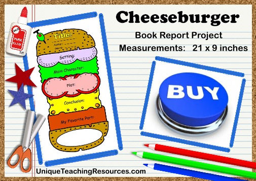 Fun Ideas For Book Report Projects:  Cheeseburger Sandwich Templates