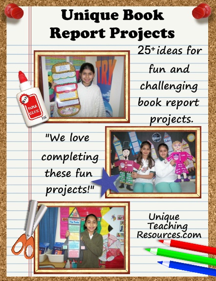 Over 25 ideas for fun and challenging book report projects on Unique Teaching Resources