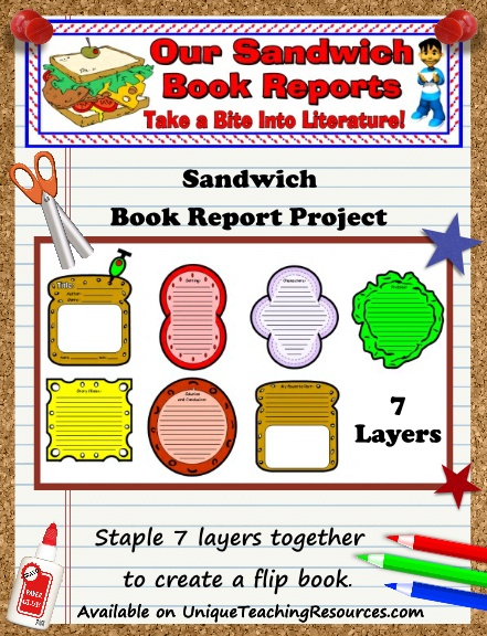 sandwich-book-report-project-templates-printable-worksheets-and-rubric
