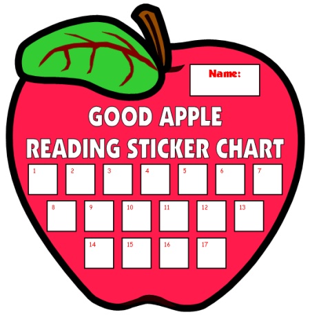 Apple Reading Sticker Charts Templates and Incentive Charts