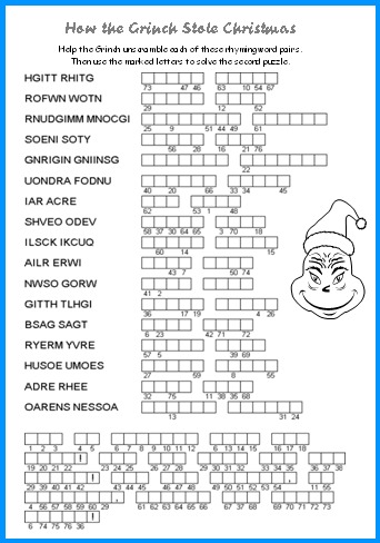 Crossword Puzzles Books on For This Fifth Activity  Students Complete A Maze And Help The Grinch