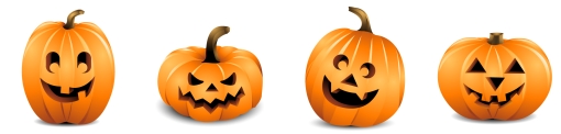 Halloween Row of Pumpkins