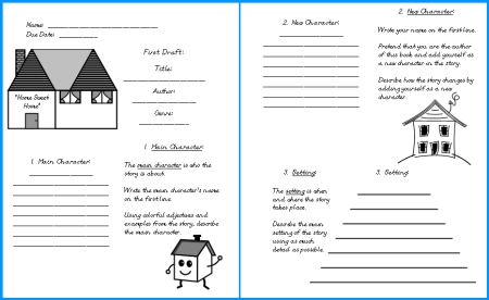 House Book Report Project First Draft Writing Worksheets