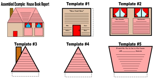 Fun House Book Report Project Templates and Worksheets Elementary School Students