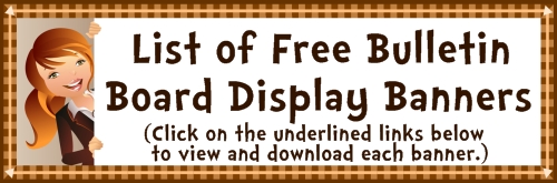 List of Free Bulletin Board Display Banners Available on Unique Teaching Resources