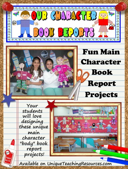 Character Body Book Report Project Templates Worksheets Rubric And