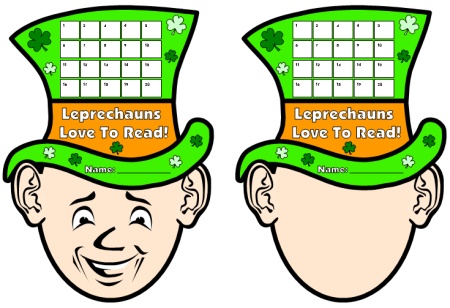Sticker Charts:  Leprechaun St. Patrick's Day Reading Sticker Chart Templates