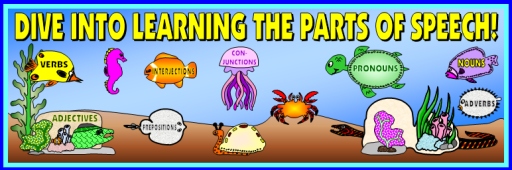 Dive Into Grammar and the Parts of Speech Classroom Bulletin Board Display Banner