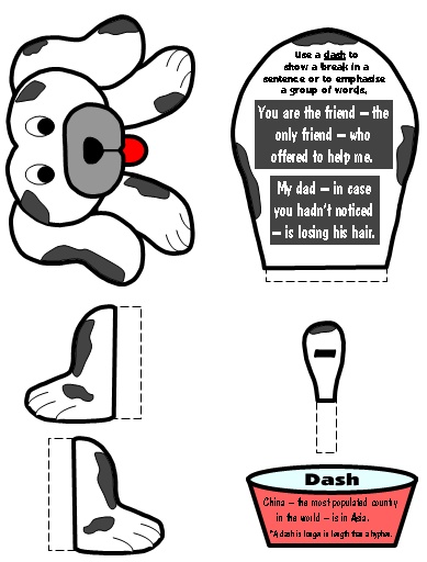 Dash Punctuation Mark Bulletin Board Display Grammar Resources Set 