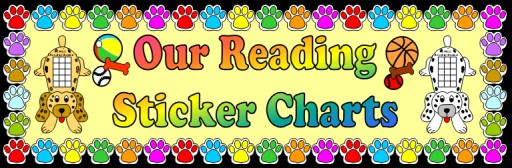 Puppy Dog Sticker and Incentive Charts and Templates Set For Reading