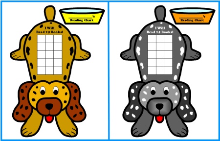 Reading Sticker Charts and Templates:  Puppy Incentive Chart Set