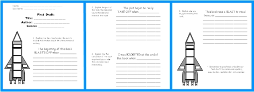 Rocket Book Report Project Writing Worksheets