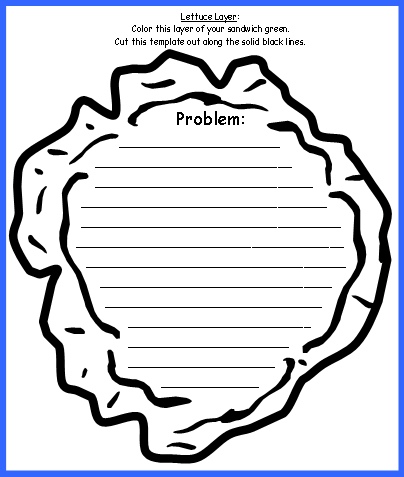 Sandwich Book Report Projects Lettuce Templates and Worksheets for Problem