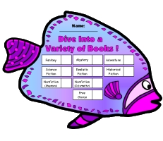 Dive Into Reading Angel Fish Sticker Chart Template