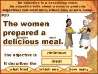 Adjectives Grammar Powerpoint for Thanksgiving