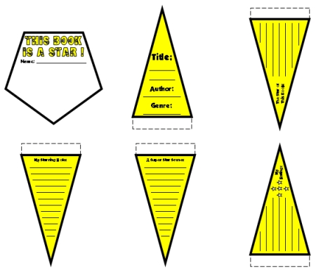 Star Shaped Book Report Projects Color Templates Examples and Ideas