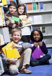 Reading in Library Elementary School Students Reading in Library Elementary School Students