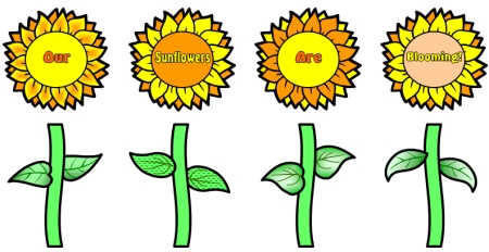 Large Sunflower Writing Templates