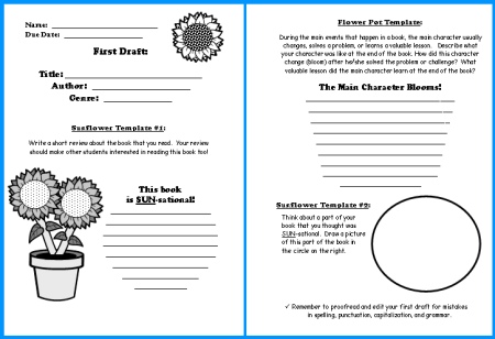 Book report templates second grade