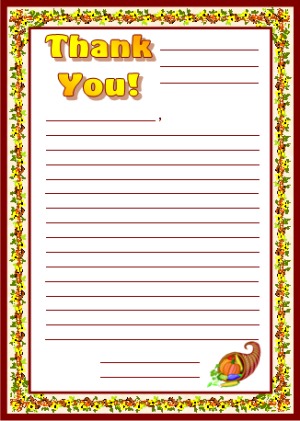 thank you letter template. Thanksgiving Thank You Letters