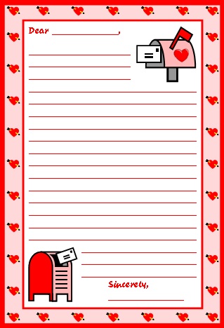 Valentine's Day Stationary, Worksheets, and Cards