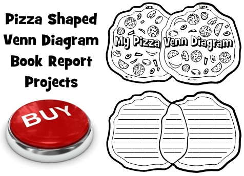 Creative Book Report Project Ideas:  Pizza Venn Diagram Templates