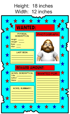 Large Wanted Poster Book Report Projects Template Measurements