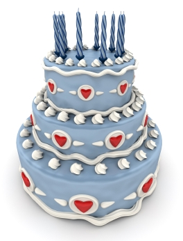 blue birthday cake graphic