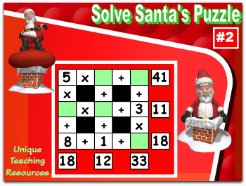 This Christmas math puzzles powerpoint lesson reviews addition, subtraction, and multiplication.