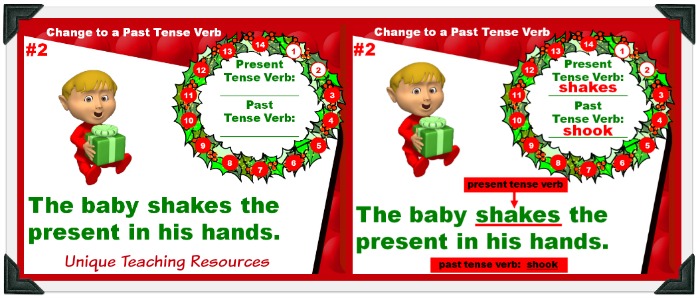 Review past and present tense verbs with your students using this fun Christmas powerpoint.