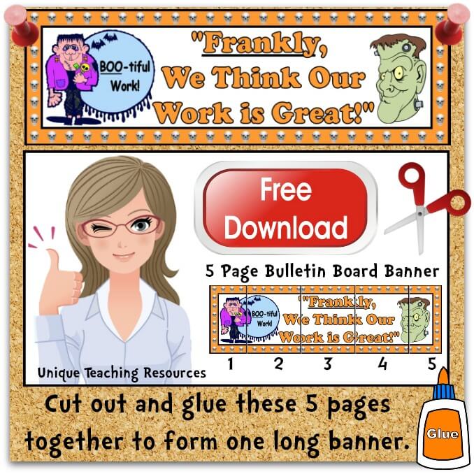 Download Free Halloween Frankenstein Bulletin Board Display Banner