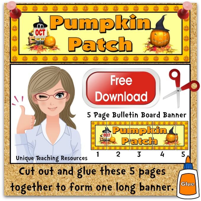 Download Free Halloween Pumpkin Patch Bulletin Board Display Banner