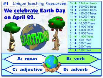 Earth Day 4 parts of speech powerpoint lesson