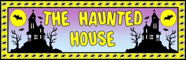 Free Halloween teaching resource to download - Haunted House bulletin board banner