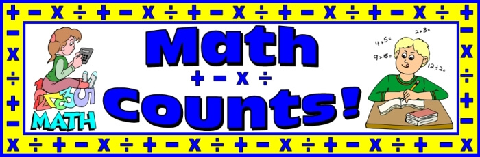 Free Math Bulletin Board Display Banner Math Counts 5 Page Banner