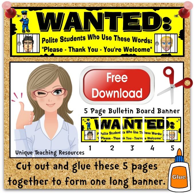 Download Good Manners Classroom Bulletin Board Display Banner