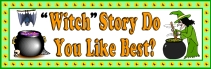 Free Halloween Reading Witch Bulletin Board Display Banner